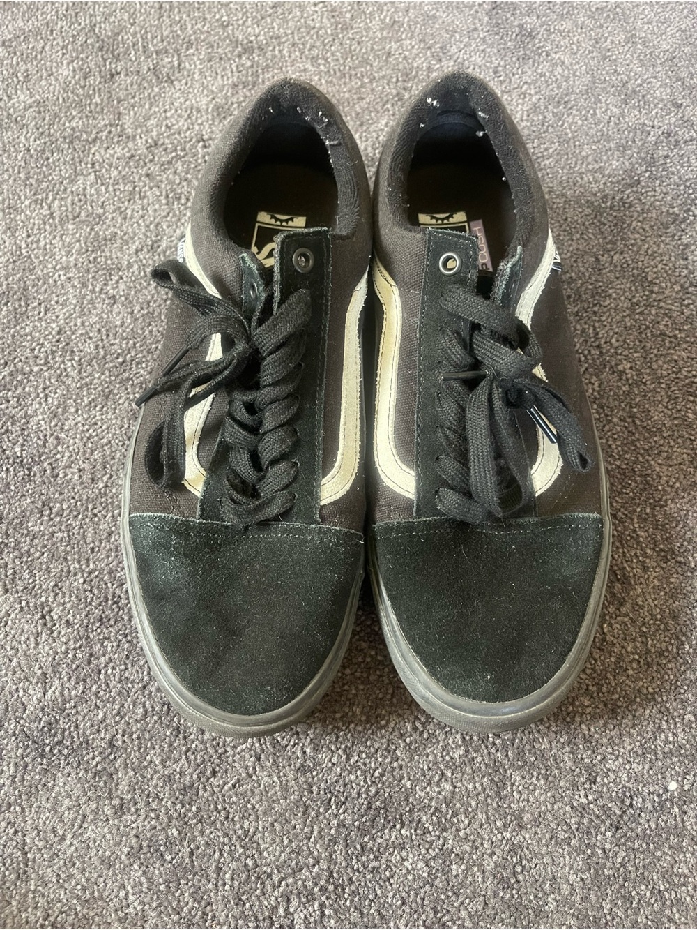 Vans Men's Black Low-Top Sneakers with Cream Stripe